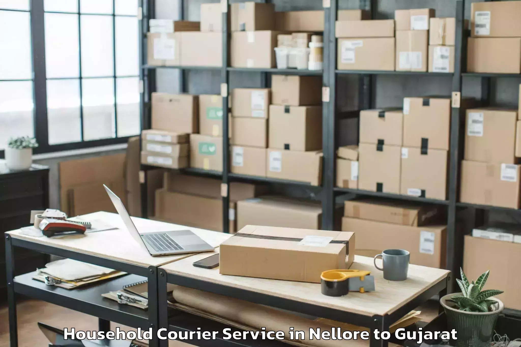 Reliable Nellore to Ganpat University Mehsana Household Courier